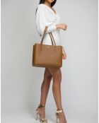 Sac cabas en Cuir Blake Center cognac - 33x25x11 cm