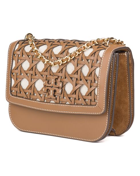 Britten Basketball - Borsa a tracolla Weave marrone - 22x16x8 cm