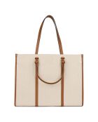 Totebag Jambo Blake Canvas ivoire/cognac - 48x38x16 cm