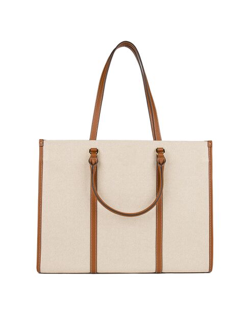 Totebag Jambo Blake Canvas ivoire/cognac - 48x38x16 cm