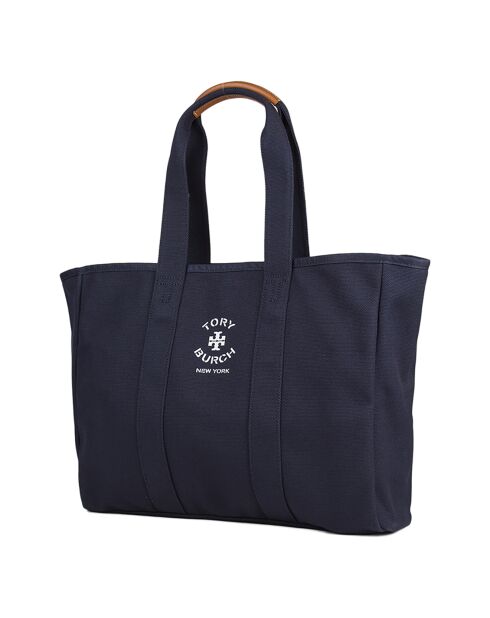 Sac cabas en toile bleu marine - 53x35x8 cm