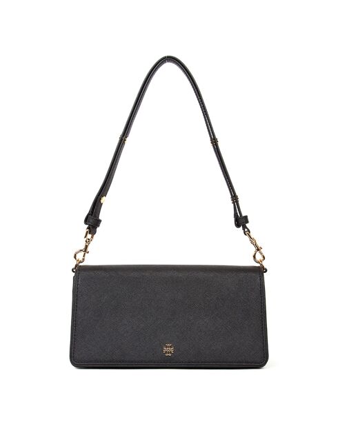 Sac porté épaule en Cuir Emerson convertible noir - 25x14x7 cm