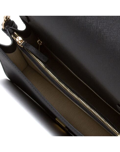 Emerson Convertible Schultertasche aus schwarzem Leder - 25x14x7 cm