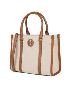 Bolso de lona Blake Ivory/cognac - 25x31x11,5 cm