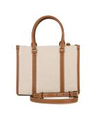 Bolso de lona Blake Ivory/cognac - 25x31x11,5 cm