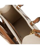 Bolso de lona Blake Ivory/cognac - 25x31x11,5 cm