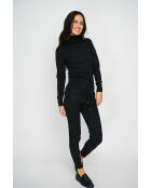 Ensemble Pull col roulé & Pantalon en Cachemire mélangé noir