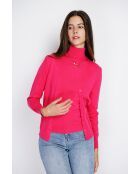 Twin-set en Cachemire & Soie mélangés col V classique 2 fils fushia
