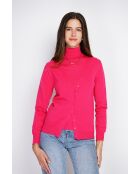 Twin-set en Cachemire & Soie mélangés col V classique 2 fils fushia