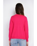 Twin-set en Cachemire & Soie mélangés col V classique 2 fils fushia