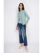 Twin-set en Cachemire & Soie mélangés col V classique 2 fils jade