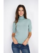 Twin-set en Cachemire & Soie mélangés col V classique 2 fils jade