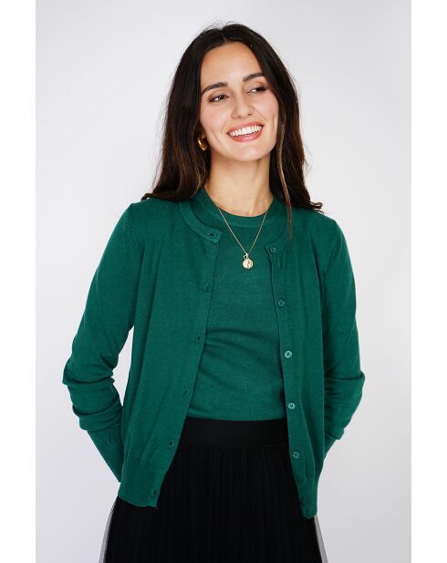 Twin-set en Cachemire mélangé ras de cou vert amazone