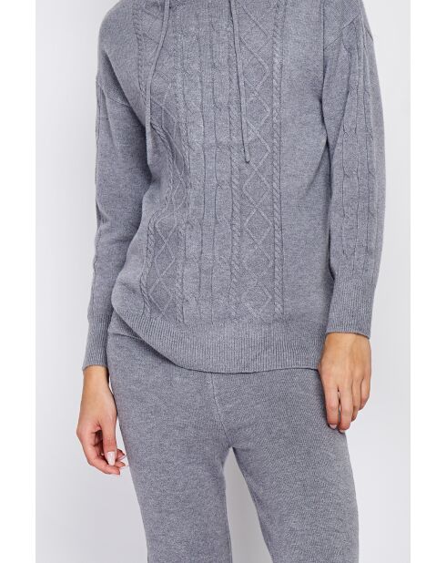 Ensemble Pull à capuche & Pantalon en Cachemire mélangé 4 fils flanelle