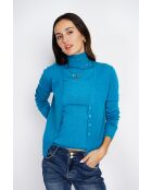 Twin-set en Cachemire mélangé col roulé turquoise