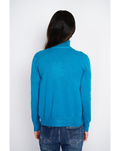 Twin-set en Cachemire mélangé col roulé turquoise