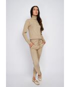 Ensemble Pull col roulé & Pantalon en Cachemire mélangé camel