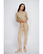 Ensemble Pull col roulé & Pantalon en Cachemire mélangé camel