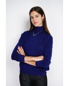 Twin-set en Cachemire mélangé col roulé bleu nuit