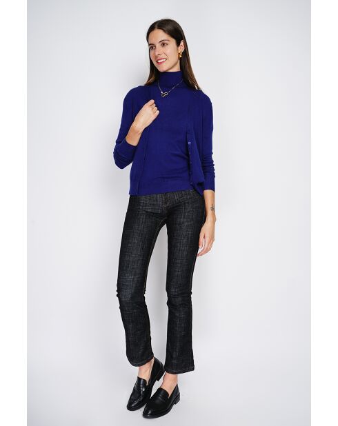 Twin-set en Cachemire mélangé col roulé bleu nuit