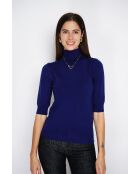 Twin-set en Cachemire mélangé col roulé bleu nuit