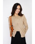 Twin-set en Cachemire mélangé ras de cou camel