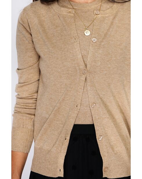 Twin-set en Cachemire mélangé ras de cou camel