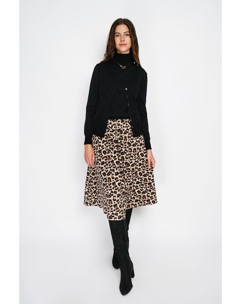 Twin-set en Cachemire & Soie mélangés col V classique 2 fils noir