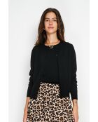 Twin-set en Cachemire & Soie mélangés col ras du cou classique 2 fils noir
