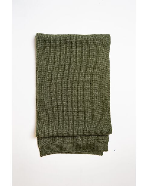 Bufanda acanalada caqui en mezcla de cachemir - 170x30 cm