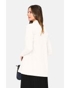 Gilet long en Cachemire mélangé col châle naturel