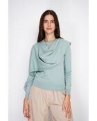 Pull en Cachemire & Soie mélangés col ras du cou jade