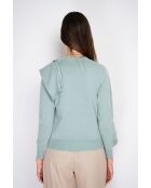 Pull en Cachemire & Soie mélangés col ras du cou jade
