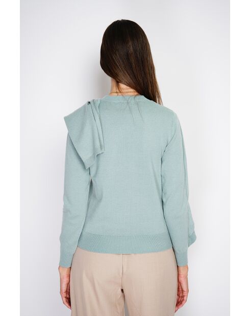 Pull en Cachemire & Soie mélangés col ras du cou jade