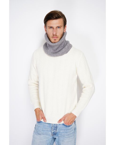 Gargantilla en mezcla de cachemir y franela acanalada