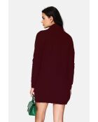 Gilet long en Cachemire mélangé col châle bordeaux