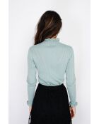 Pull en Cachemire & Soie mélangés col montant jade