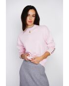 Pull en Cachemire & Soie mélangés col roulé rose