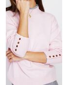 Pull en Cachemire & Soie mélangés col roulé rose