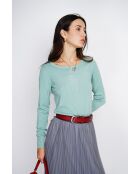 Pull en Cachemire mélangé col rond jade