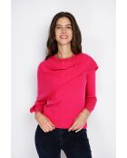 Pull en Cachemire & Soie mélangés col ras du cou fushia