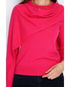 Pull en Cachemire & Soie mélangés col ras du cou fushia