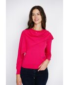 Pull en Cachemire & Soie mélangés col ras du cou fushia