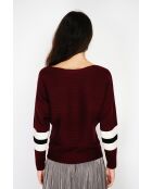 Pull en Cachemire mélangé ras du cou bordeaux