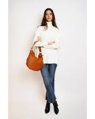 Pull poncho en Cachemire & Soie mélangé col V tricotage fantaisie naturel