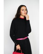 Pull en Cachemire & Soie mélangés col roulé noir