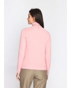 Pull en Cachemire mélangé col roulé fourré thermique rose