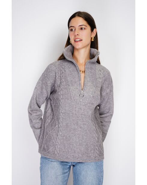 Pull poncho en Cachemire mélangé col montant fantaisie flanelle