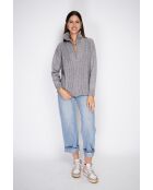 Pull poncho en Cachemire mélangé col montant fantaisie flanelle