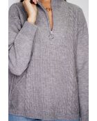 Pull poncho en Cachemire mélangé col montant fantaisie flanelle